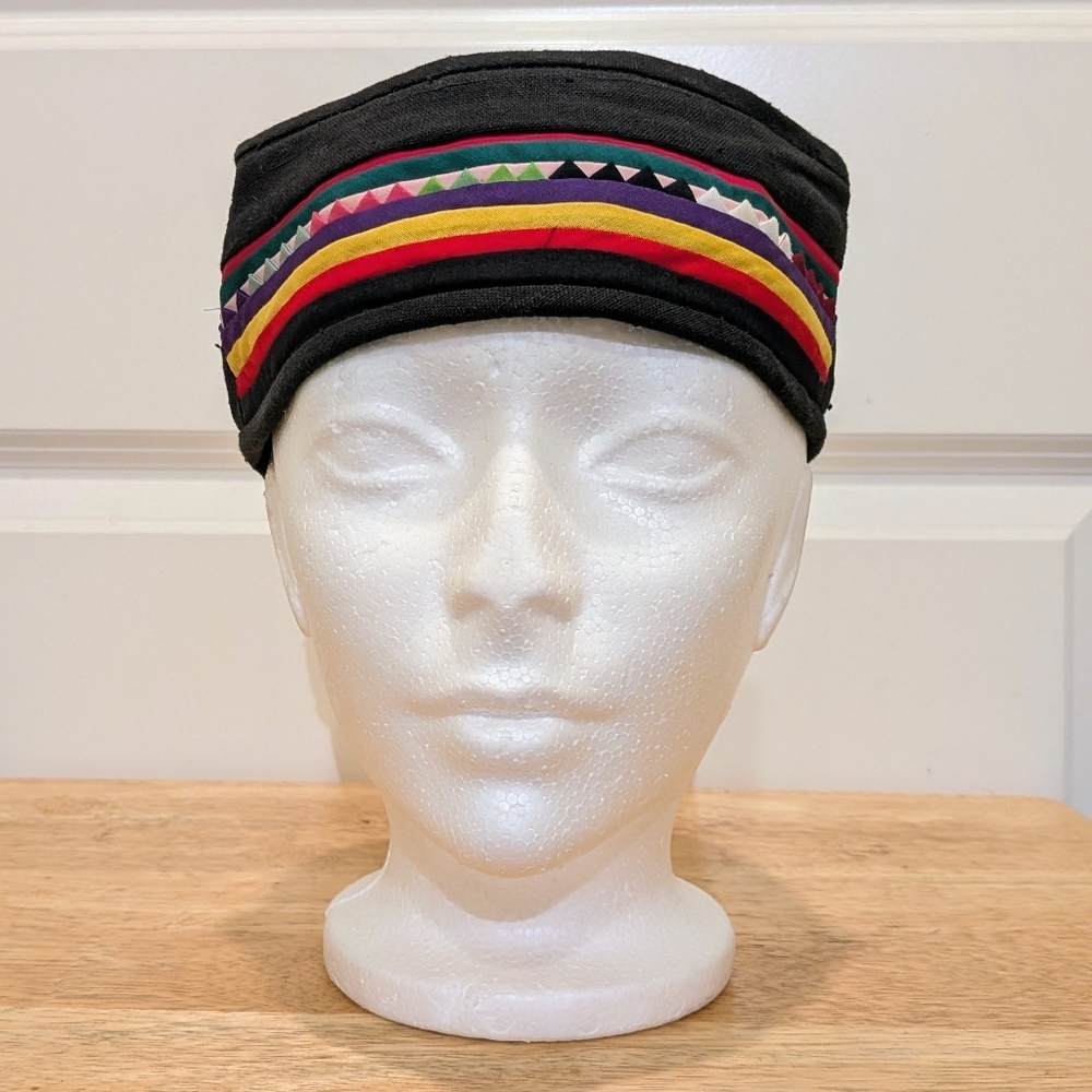 3/$30 NWOT Beckwoman M 100% Cotton Handmade Striped Smoking Hat